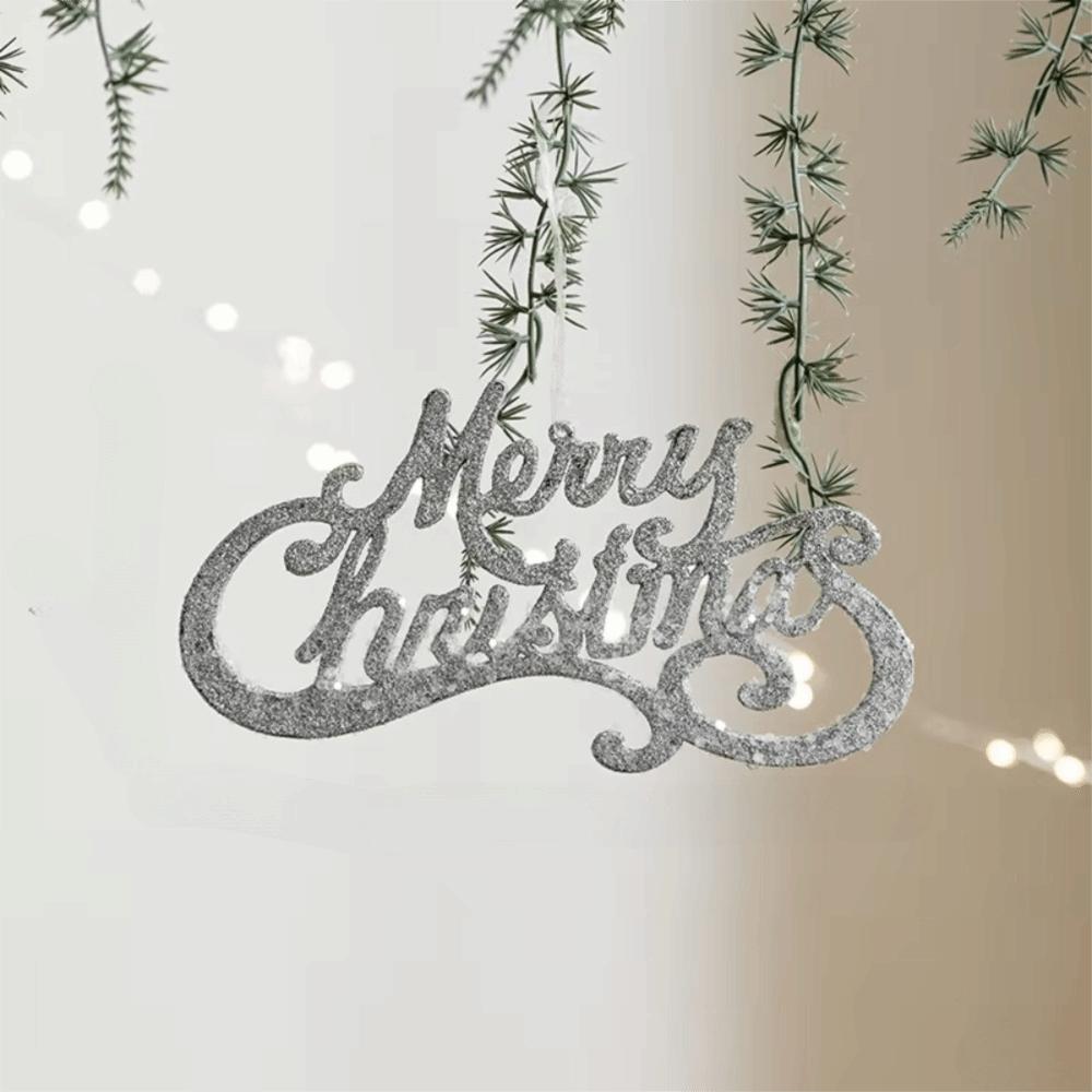 Glitter Christmas Merry Letter Sign Dazzling Xmas Tree Hanging Ornament Wreath