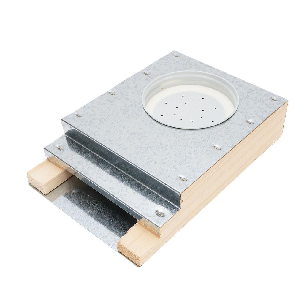 Krmítko pro včelí úl Dřevěné Hliníkové Přední Vstupní Krmítko pro Včely Včelařský Nástroj pro Převrácenou Sklenici