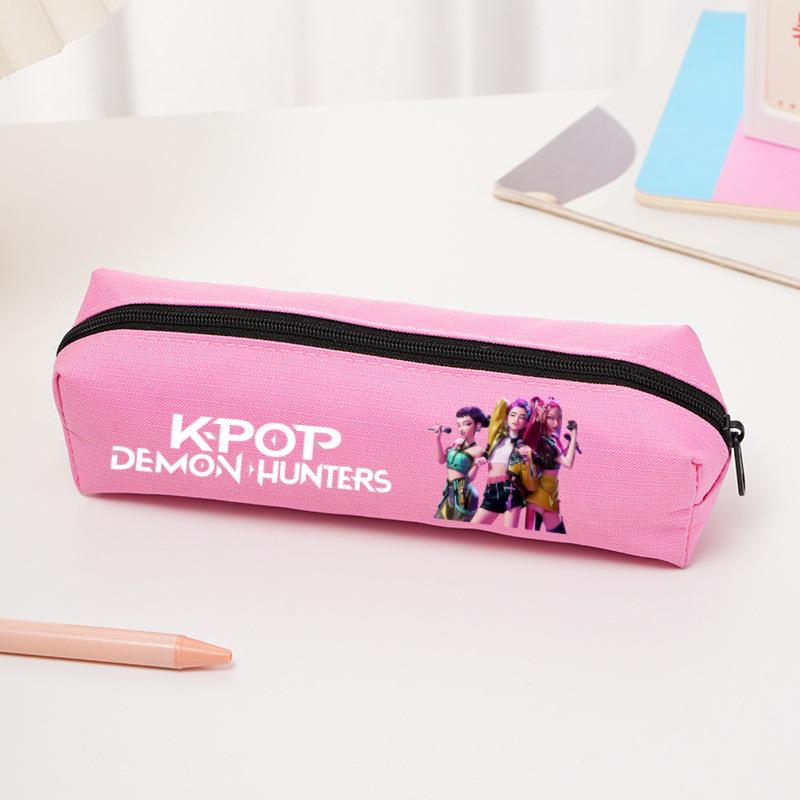 K-pop Demon Hunter Girl Group Cartoon Pencil Case - Oxford Cloth Stationery Bag for Primary Students