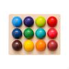 Wooden Color Matching Game Rainbow Puzzle Colorful Ball for Young Children,