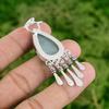 Pendentif Tendance en Argent Sterling 925 avec Aigue-marine Naturelle de Naissance de Mars