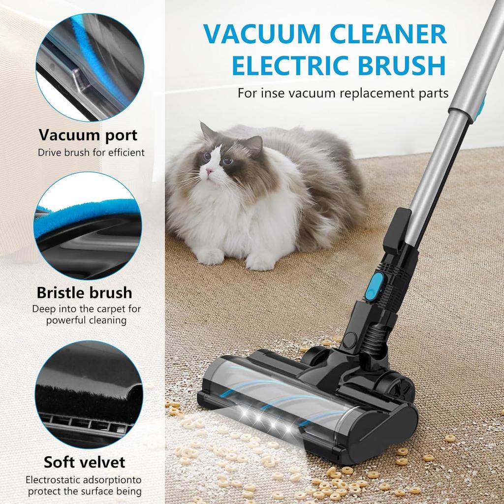 Vacuum Replacement Parts Carpet Brush Assembly with Roller Brush for INSE N5/ N3/ N6/N6S Cordless Vacuum Cleaner, Brush Head Replacement Accessories