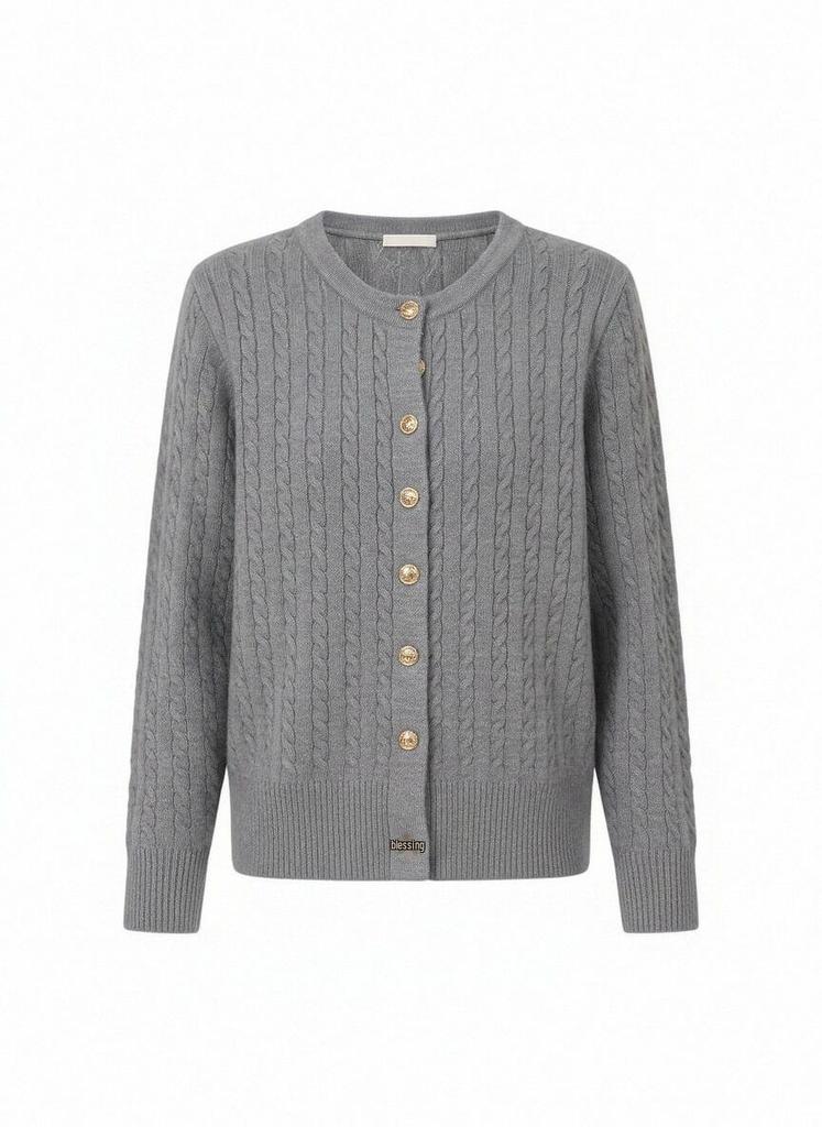 2026 Women's Red Cable Knit Cardigan Sweater with Gold Buttons - Small, Autumn Layer, Soft Sticky Knit Top