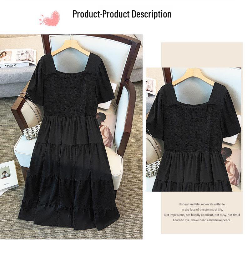 Women's Plus Size Slimming Loose Short Sleeve Long Dress