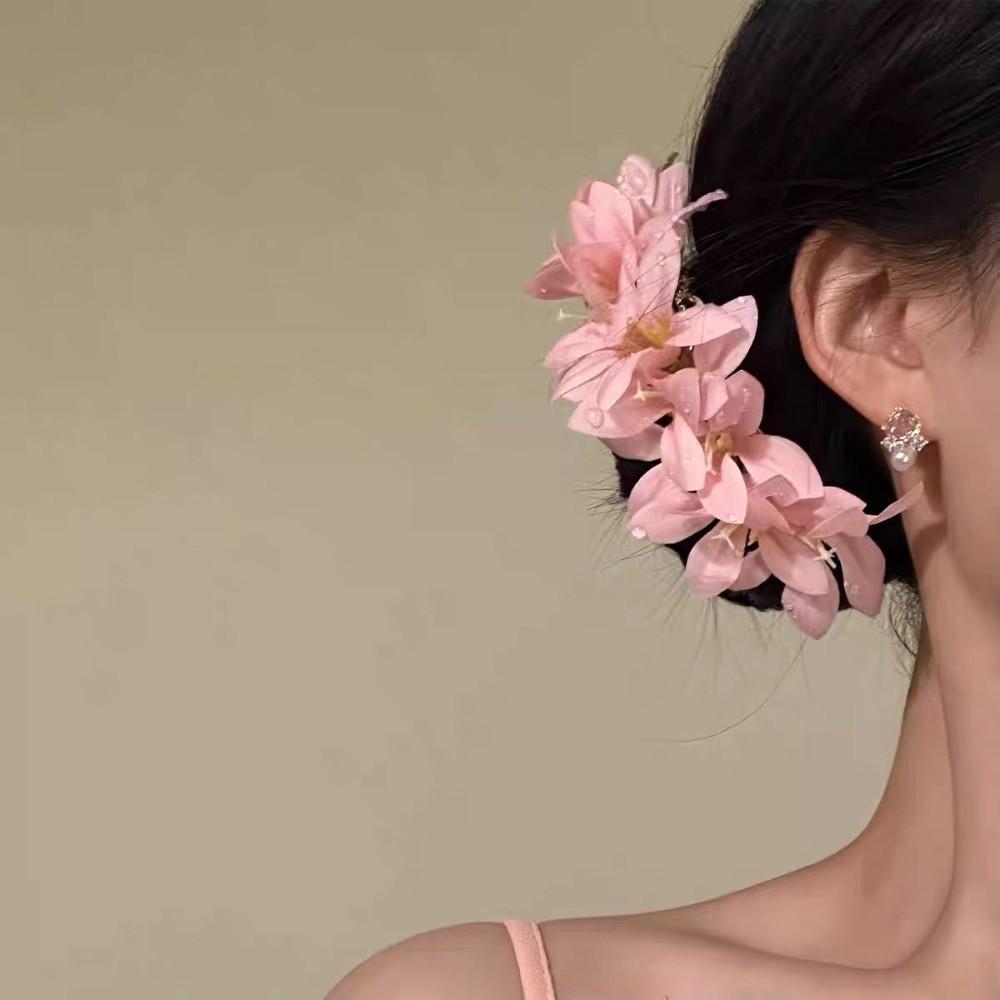 Large Chinese Style Side Clip Fairy Bride Hair Accessories Headdress Flower Hair Stick  Female