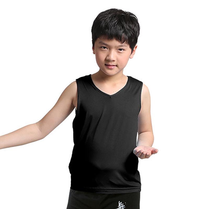 Boys' Latin Dance Performance Tops: Long & Short Sleeve Training Wear for Summer & Autumn Competitions & Exams