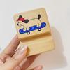 High-End Retro Solid Wood Puppy Phone Stand for Desktop Viewing