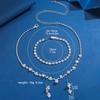 Delicate Claw Chain Necklace Earrings Bracelet Set Three-Piece Full Diamond Clavicle Chain Dinner Dress Accessories