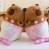 Simulation Mermaid Capybara Plush Cartoon Capibara Fluffty Doll Capybara Plush Toy  Home Decor