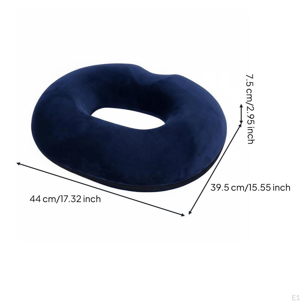 Memory Foam Seat Cushion Breathable Textile Coccyx Removable Cover Circular