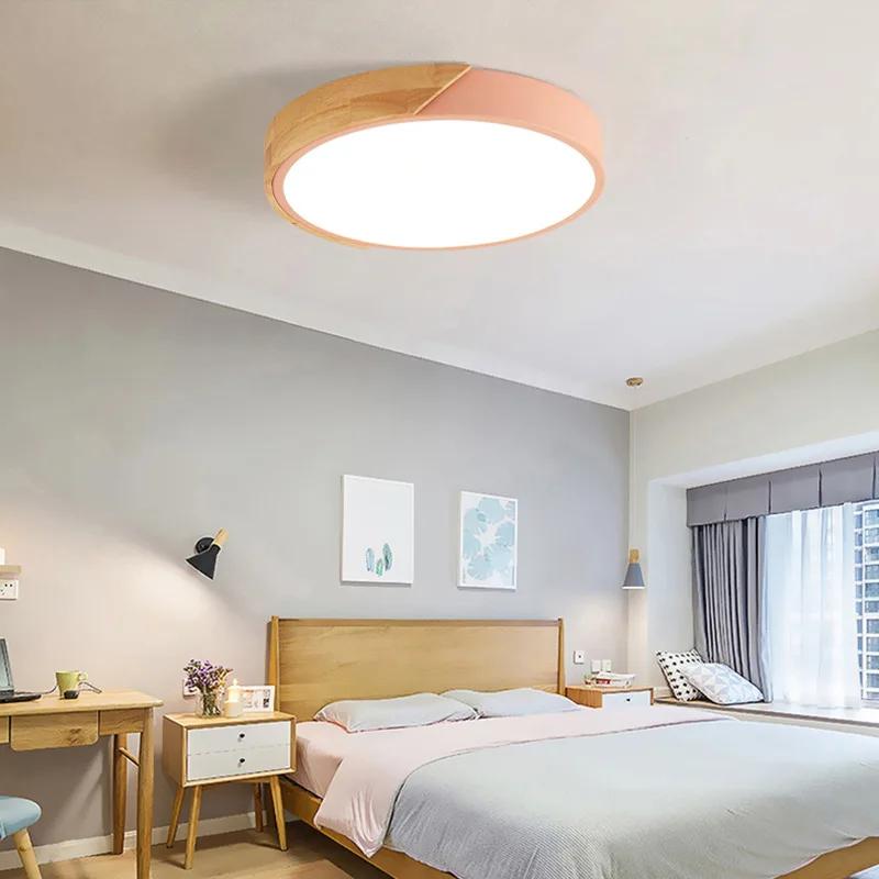 30cm LED Ceiling Light Bedroom Ultra Thin Lamp Wooden Ceiling Lamp Remote Control Living Room Lighting Kitchen Corridor Balcony