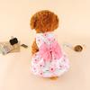 Cute Floral Pet Dog Dress with Bow Summer Princess Puppy Skirt for Small Dogs Cats Teddy