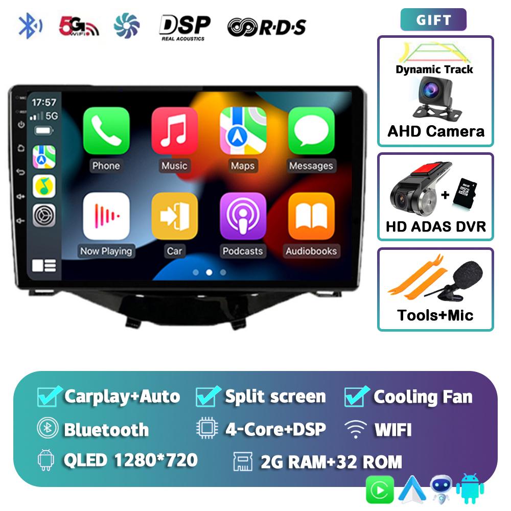 Android 14 Carplay Auto Car Radio For Toyota Aygo Peugeot 108 Citroen C1 2016-2020 Multimedia Video Player GPS Autoradio Stereo