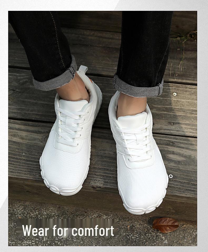 Breite Zehen Barfuß Flyknit Schuhe: Atmungsaktives, rutschfestes Freizeit-, Sport- und Wanderschuhwerk.