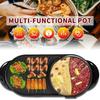 1200W 2 In 1 Larger Electric Hot Pot Oven Smokeless Barbecue Pan Shabu Pot Non-Stick BBQ Griddle Home Hotpot Baking Plate