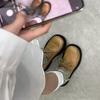 Small Leather Shoes Women's Platform Height Increase 2025 New Spring and Autumn Fashion Big Head Lace-up Retro British Style Loafer Single Shoes