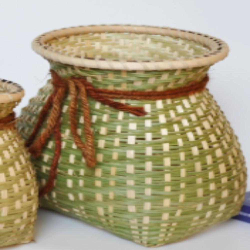 Lightweight Wicker Rattan Baskets Round Handmade Woven Storage Container Farmhouse