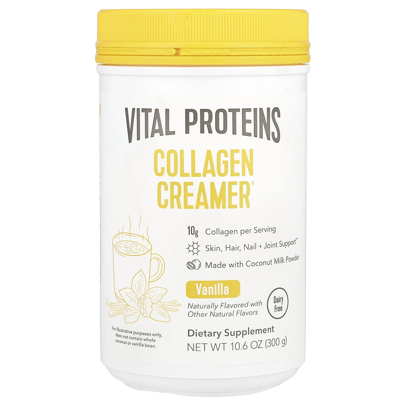 

Vital Proteins, Колагеновий Крімер, Ванільний Смак, 10.6 унцій (300 г)