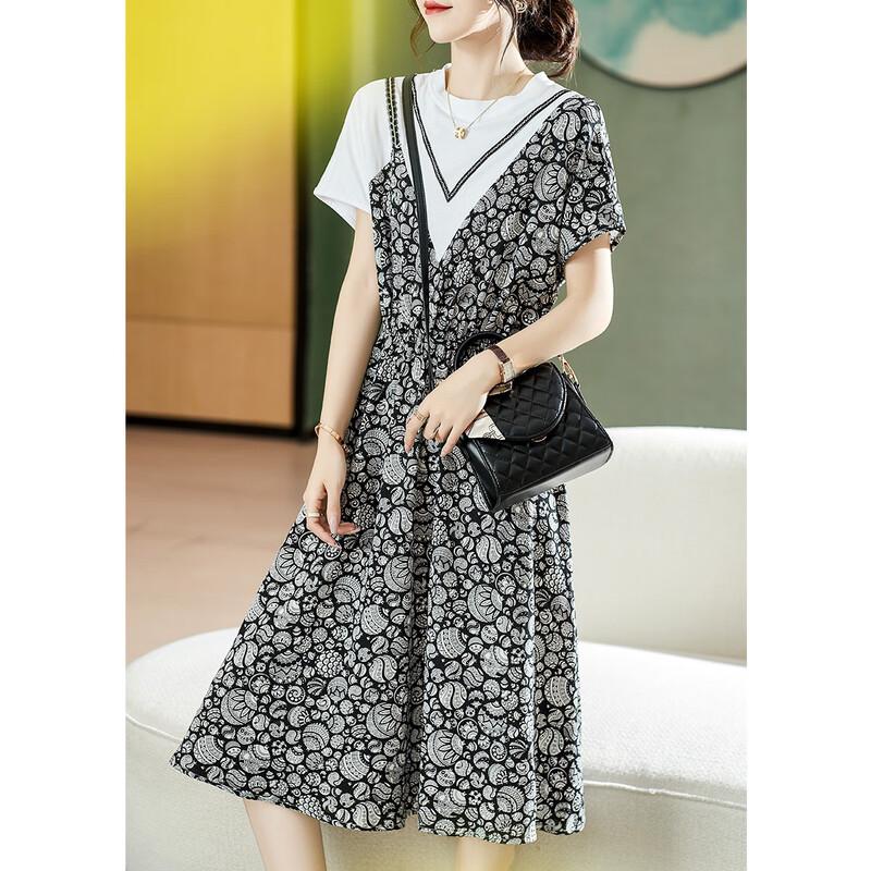 

Firstview Women s A-Line Short Sleeve Midi Dress S