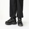2025 NEW Punk Style Women Shoes Lace-up Heel Height Platform Shoes Woman Gothic Ankle Rock Boots Metal Decor Woman Sneakers 45