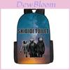 Skibidi Toilet Character Kids Backpack With Breathable Oxford Cloth For School Use