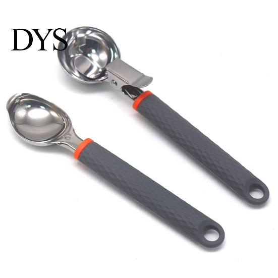 Hard Ice Cream Cutter Scoop with Trigger Stainless Steel Scooper Non-Stick Easy To Clean Handle Versatile Kitchen Tool for Home Dessert Shops