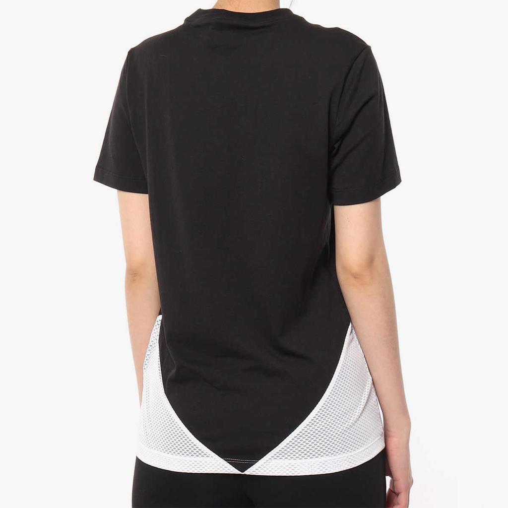 Adidas Logo Color Block Knitted Breathable Sweat-Absorbing Round Neck Short Sleeve T-Shirt Women T-Shirt Black CY7367
