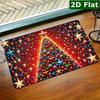 Rectangular Doormat 1pc, Christmas Shining Tree Decor, Welcome Doormat, Non Slip Easy To Clean Entrance Rug, Perfect for Kitchen/ Bathroom/ Porch/ Liv
