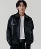 GNOK Trucker Crop Leather Jacket [Black]