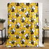 Cozy Bee-Themed Flannel Throw Blanket - Soft, Reversible, All-Season Comfort for Bed, Sofa, Camping & Travel - Machine Washable