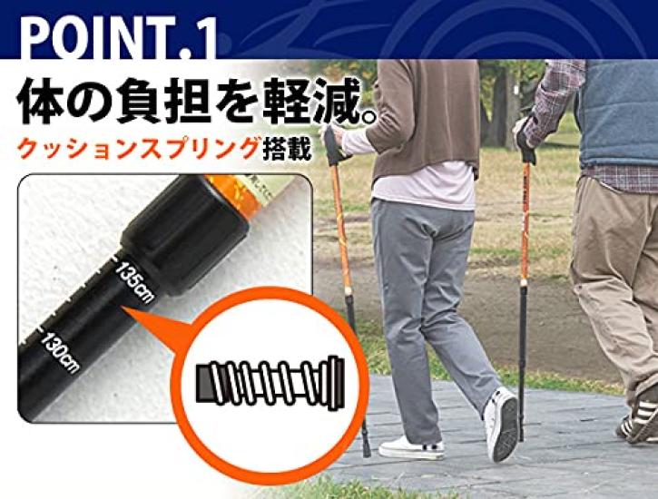 iMedia Telescopic Walking Pole Set of 2 Marine Blue Telescoping Compact Lightweight Trekking Pole Mountaineering Pole Cane Pole Stick