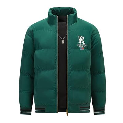 Neuer Winter High-End Bestickter Stehkragen Baumwollmantel für Herren Jugend Locker Verdickt Warm Baumwollmantel
