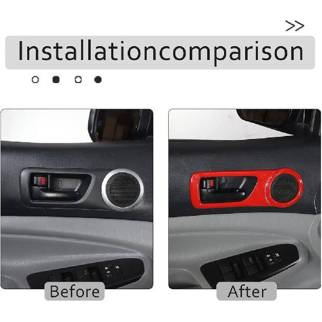 PIUGILH Fit for Toyot*a Tacom*a 2005-2015 Inner Door Handle Frame, ABS Door Inner Grab Handle Trim Cover Sticker, Car Interior Decoration