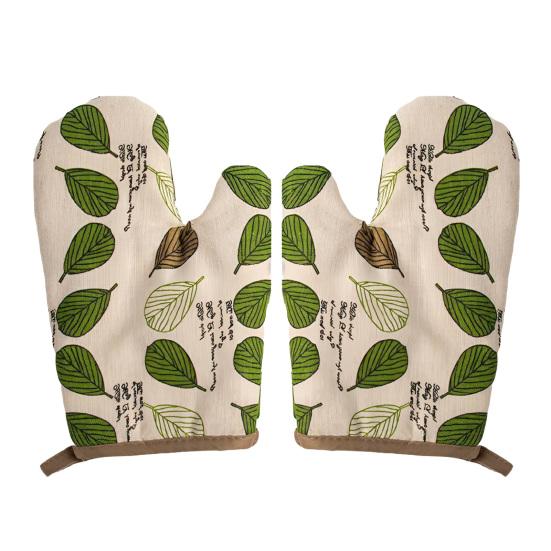 2Pcs Insulated Gloves Resistant Heat with Hanging Oven Mitts Loop Kitchen Gloves