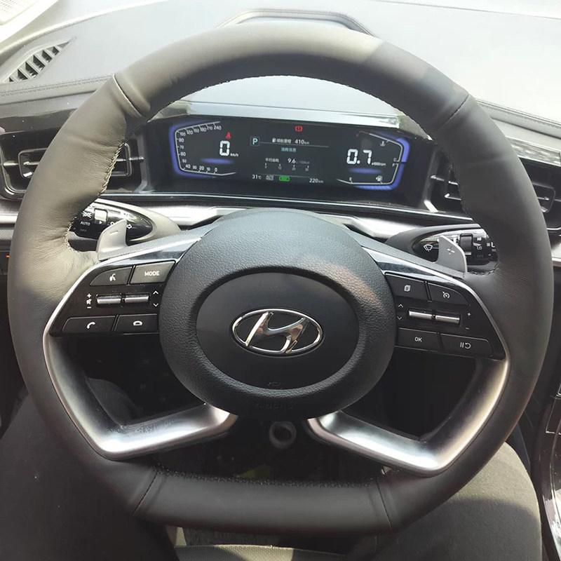Husa pentru Volan Auto pentru Hyundai Avante Santa Cruz Tucson Plug I20 Tucson CN7 Piele Cusută Manual Accesoriu Interior Auto
