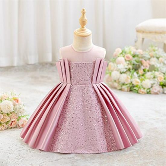 Girls' Formal Princess Dress - Floral Lace Mesh with Flower Detail, Ideal for Weddings