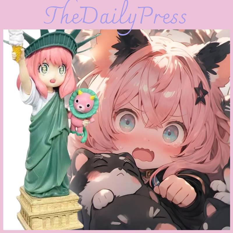 Anya Spy Family Statue Of Liberty Anime Figure Cute Cosplay Model Xmas Gift