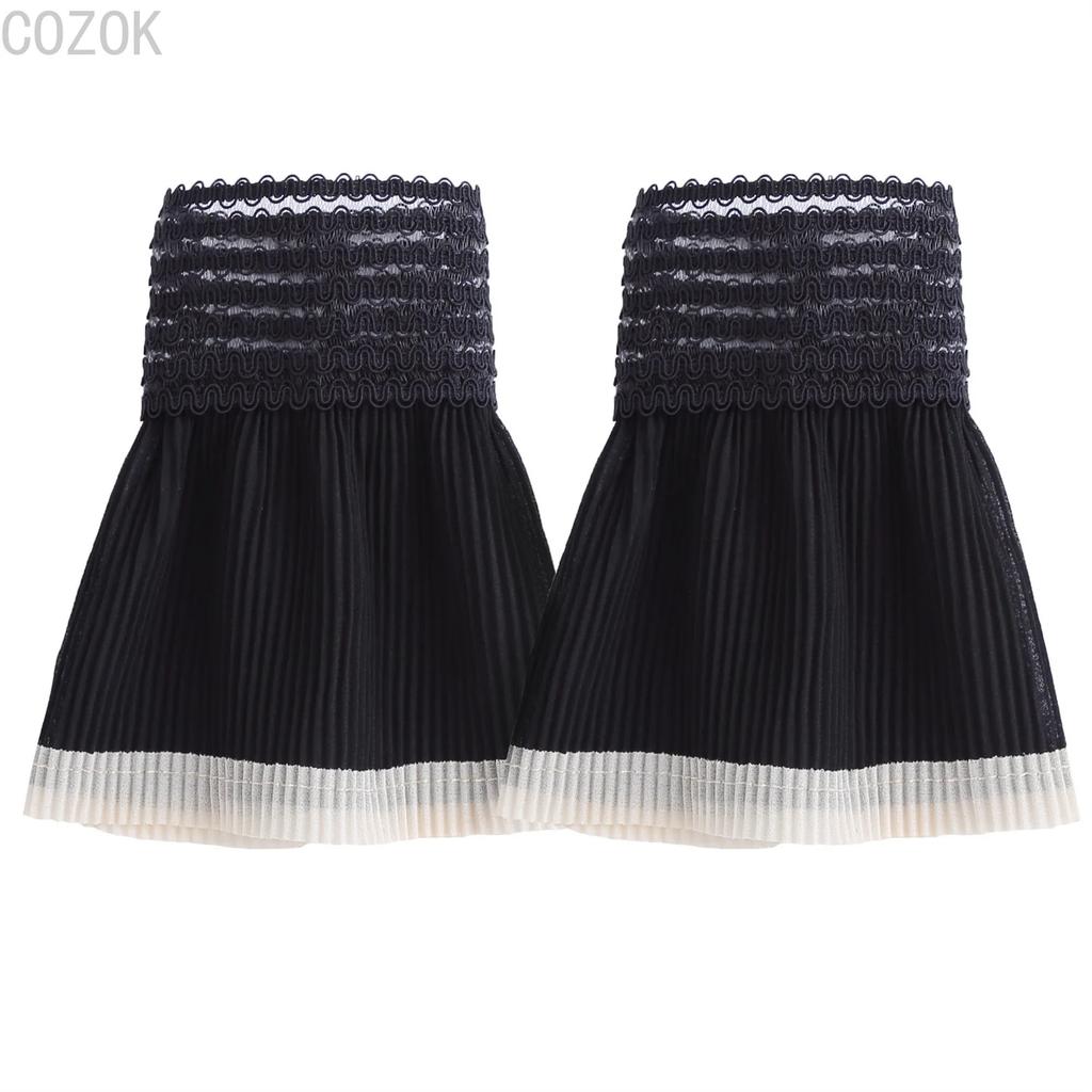 Cross-border Pleated Mesh Lace Sleeves Women's Decorative Cuffs Replacement Fake Sleeves