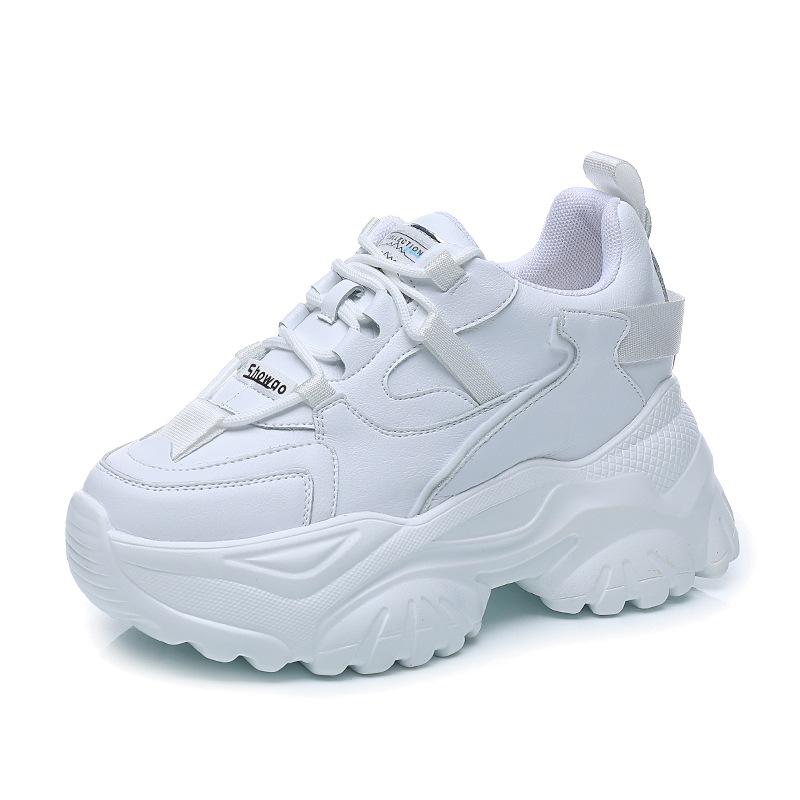 

Осенняя обувь Elevation Кожаная спортивная обувь Daddy Повседневная женская обувь 39 белый