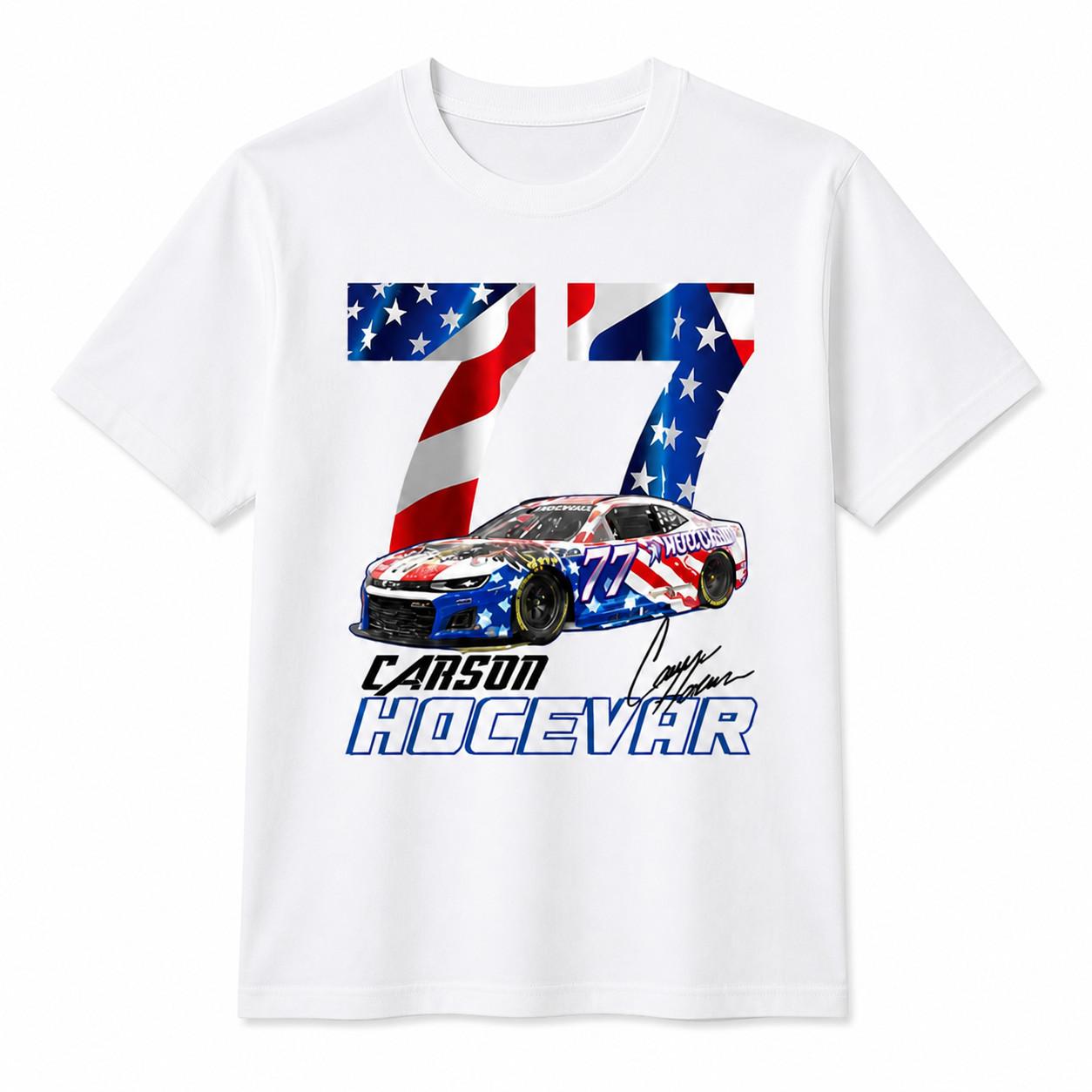 Carson Hocevar #77 NASCAR-2026 Racing T-Shirt Fan Gift Shirt Unisex XL