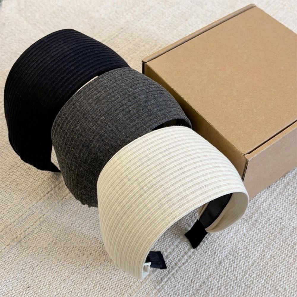 1pc Retro Handmade Knitted for Women's Simple High Cranial Top Pressure Hair Non-slip Headband Simple Atmosphere Show Face Small