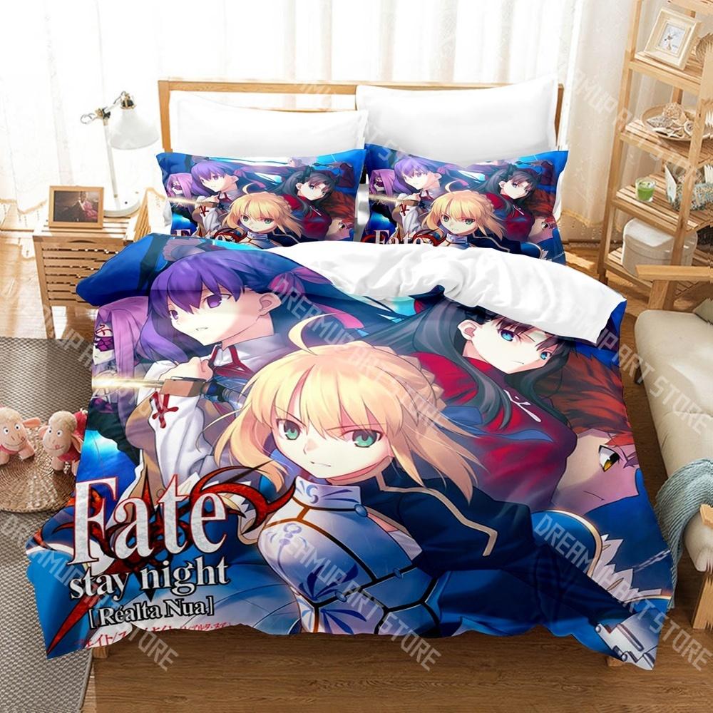 Fashion Fate stay night Anime Bedding Set Single Twin Full Queen King Size Bed Set Kids Bedroom Duvetcover Sets Bed Sheet Set