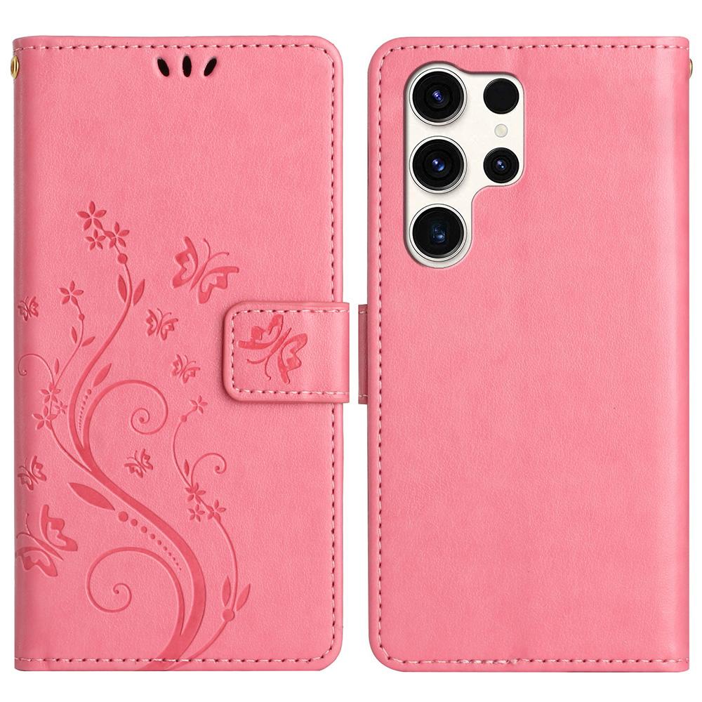 Pro pouzdro Samsung Galaxy S25 Ultra PU kůže Kryt peněženky na telefon s popruhem