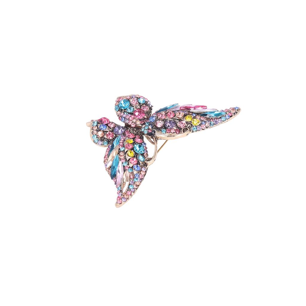 Butterfly Brooch Colorful Vintage Diamond Studded Crystal Metal Butterfly Brooch Decoration