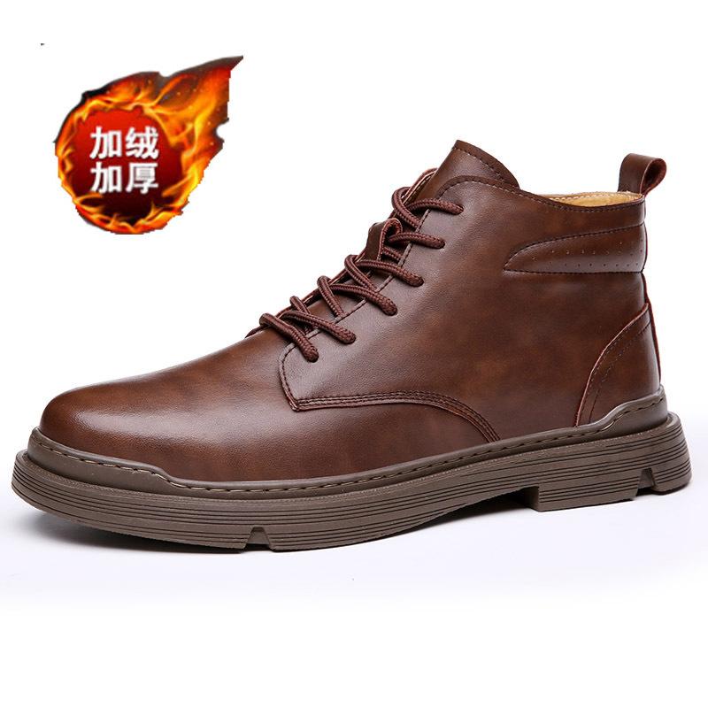 Fashion Winter Genuine Leather Shoes Men Boots Spring Ankle Boots Shoes  Man Punk Casual Riding Flats Equestr Botas Hombre Plus Size