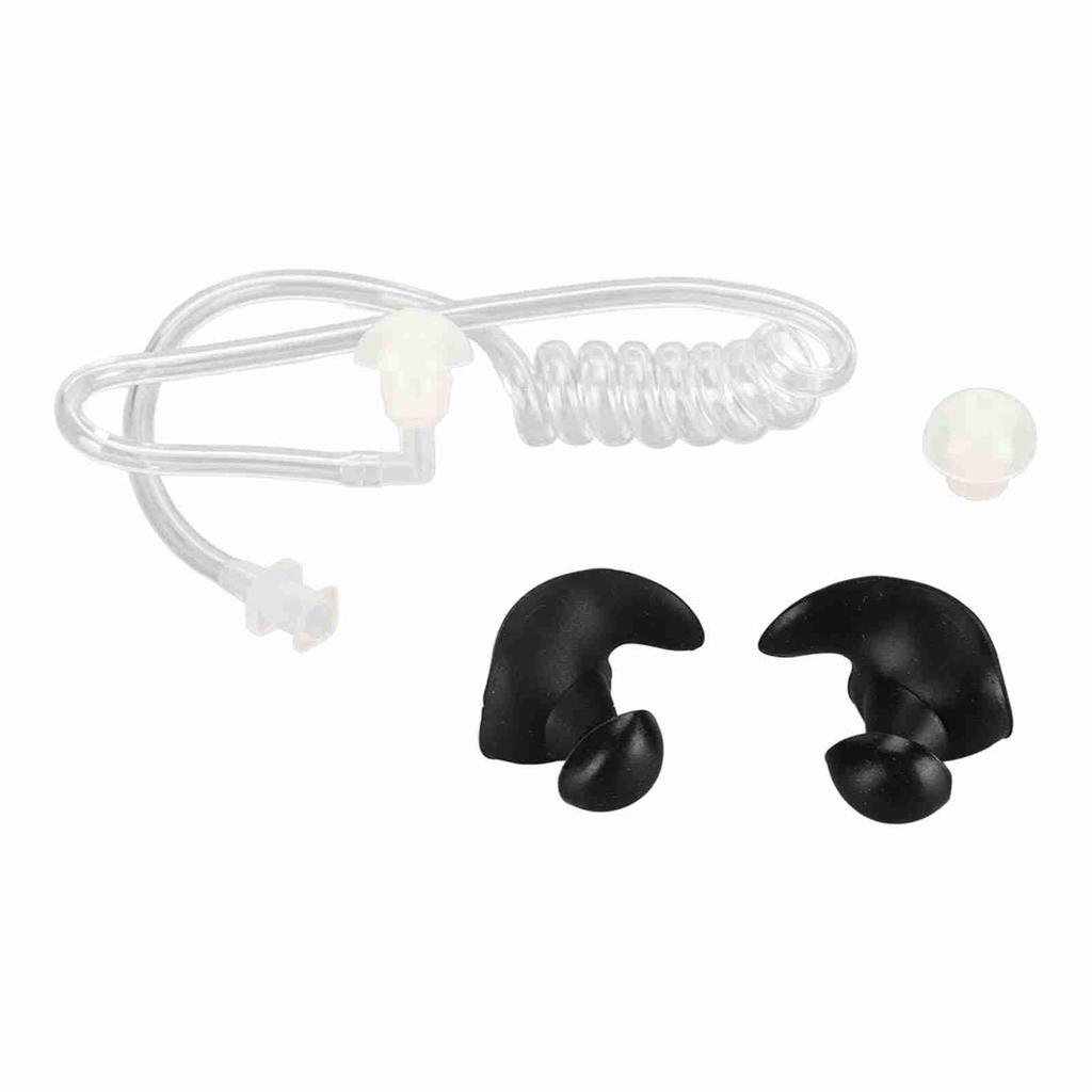 Acoustic Coil Tube Universal Replacement Acoustic Tube with Silicone Earplugs for Two Way Radio