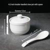 Bird's Nest Ceramic Stew Pot with Lid, Steaming Bowl, Double Boiler, Pure White, for Soup & Steamed Egg