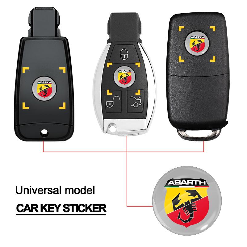 14mm Auto Logo Aufkleber für Auto Fernbedienung Schlüssel Emblem Abzeichen für Abarth Punto 500 Tipo Stilo Palio Bravo Doblo Panda Ducato