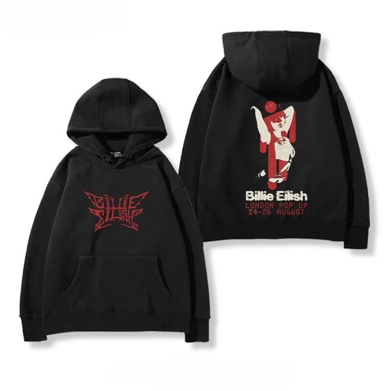 2026 New Billie Eilish Hooded Sweatshirt for Both Men and Women A Fleece American Casual Hooded Soft Cotton Sweatshirt Loose Cozy and Versatile