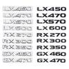 3D ABS Logo For Lexus GX470 LX570 LX600 RX350 RX300 Emblem Number Letters Sticker Car Trunk Badge Adhesive Decal Accessories
